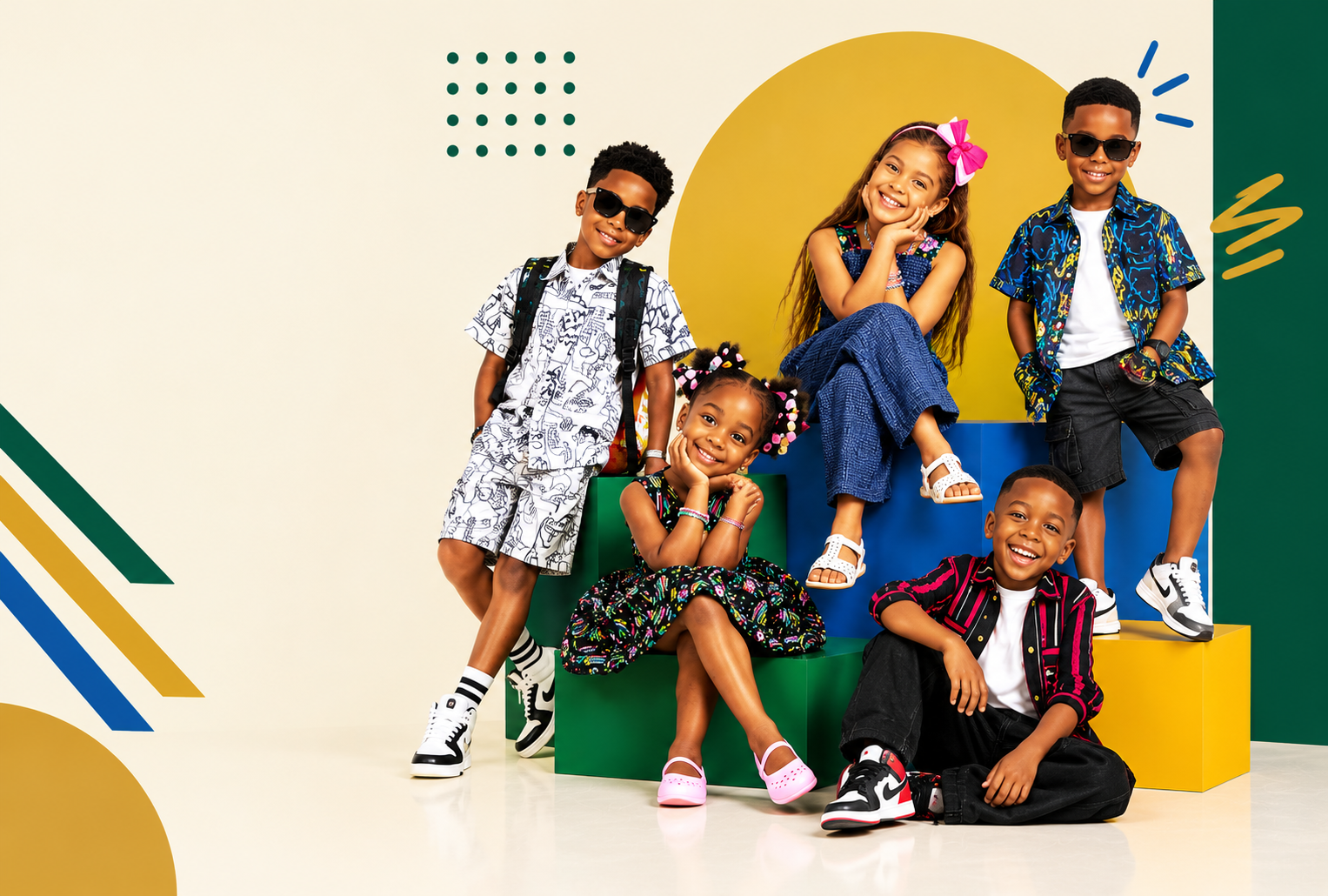 Children wearing colourful Wealahkids outfits
