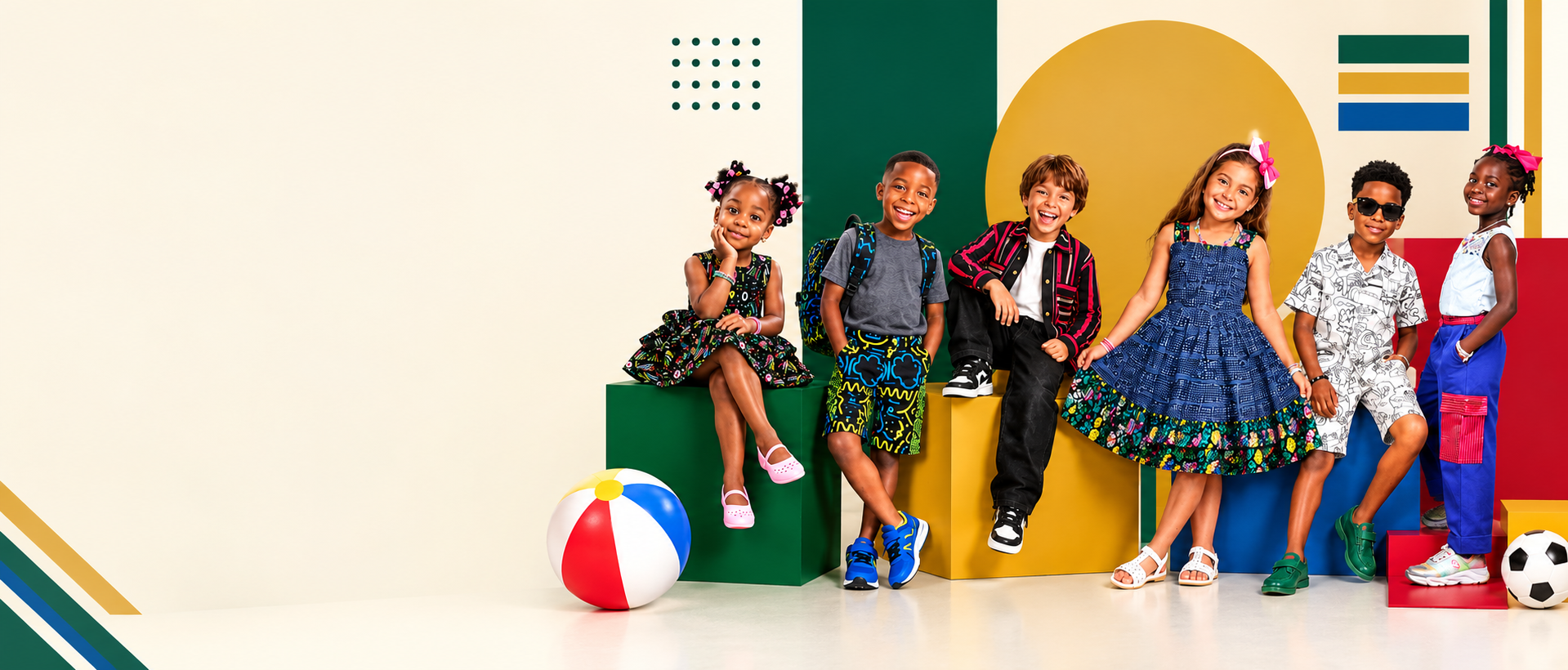 Children wearing colourful Wealahkids outfits